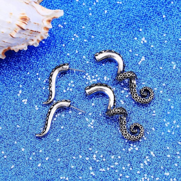 Fake Lobe Earrings 18G Silver Spiral Tapers Body Piercing Jewelry 2PCS - Picture 9 of 9